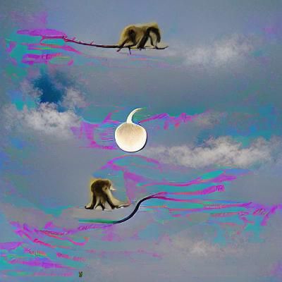 Monkey Astronaut on the Moon