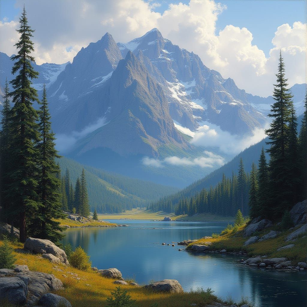 Idaho Mountains in a Serene Wilderness Landscape