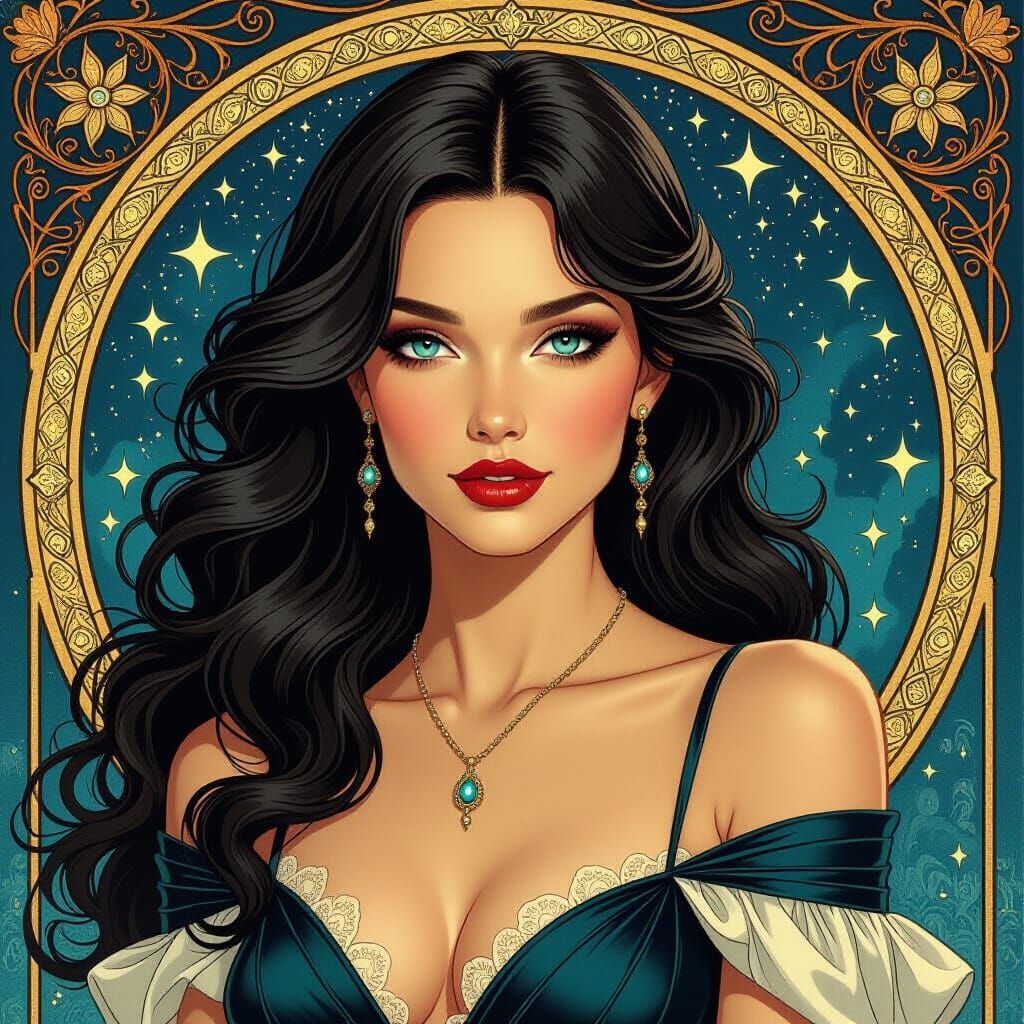 Scorpio Woman: Mysterious & Magnetic in Art Nouveau Style