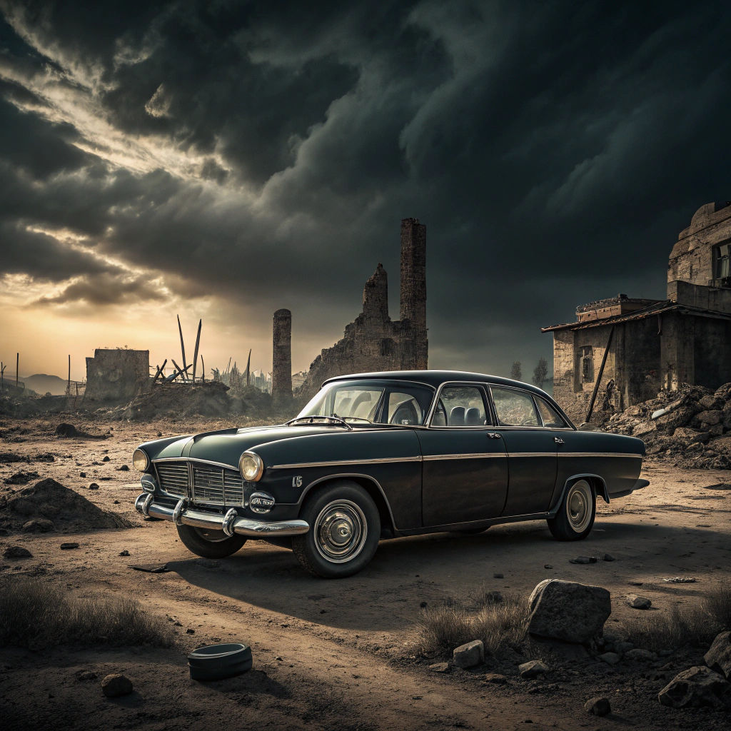 Vauxhall Cresta Gleaming in Post-Apocalyptic Wasteland
