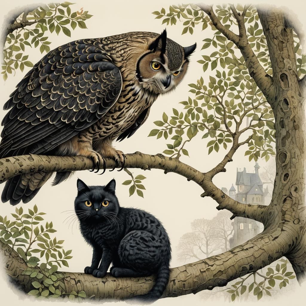 Whimsical Woodland Friends in Storybook Illustration