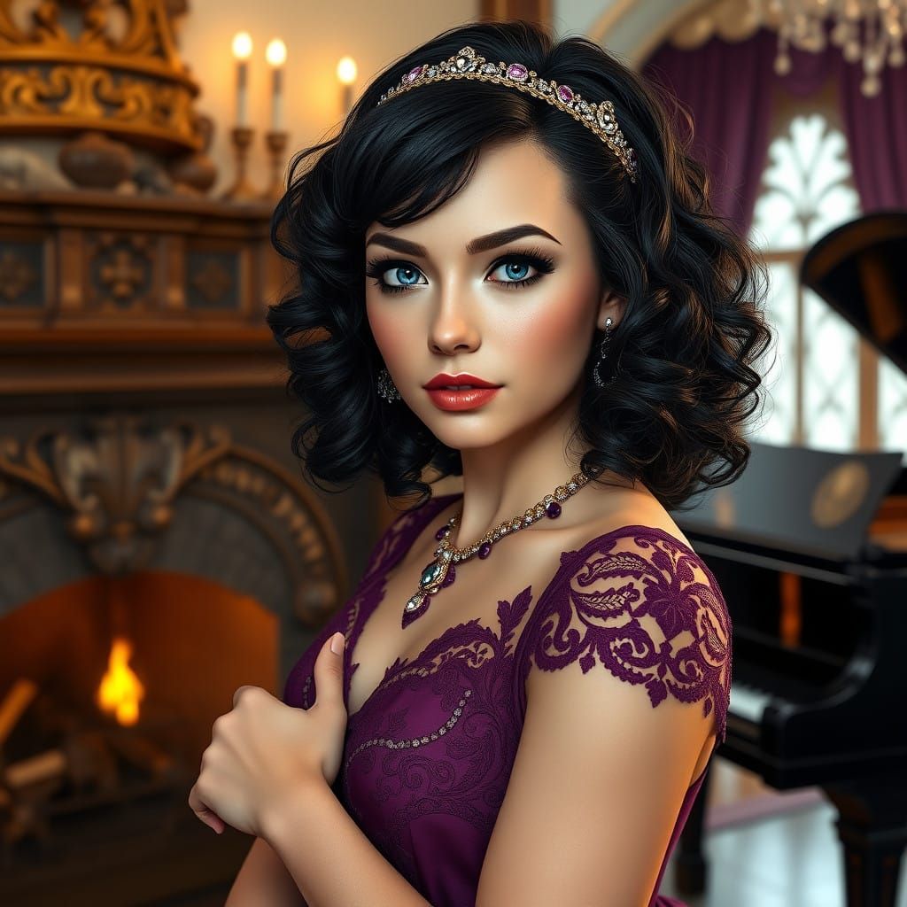 Enchanted Ball Gown Beauty with Whimsical Winter Wonderland...