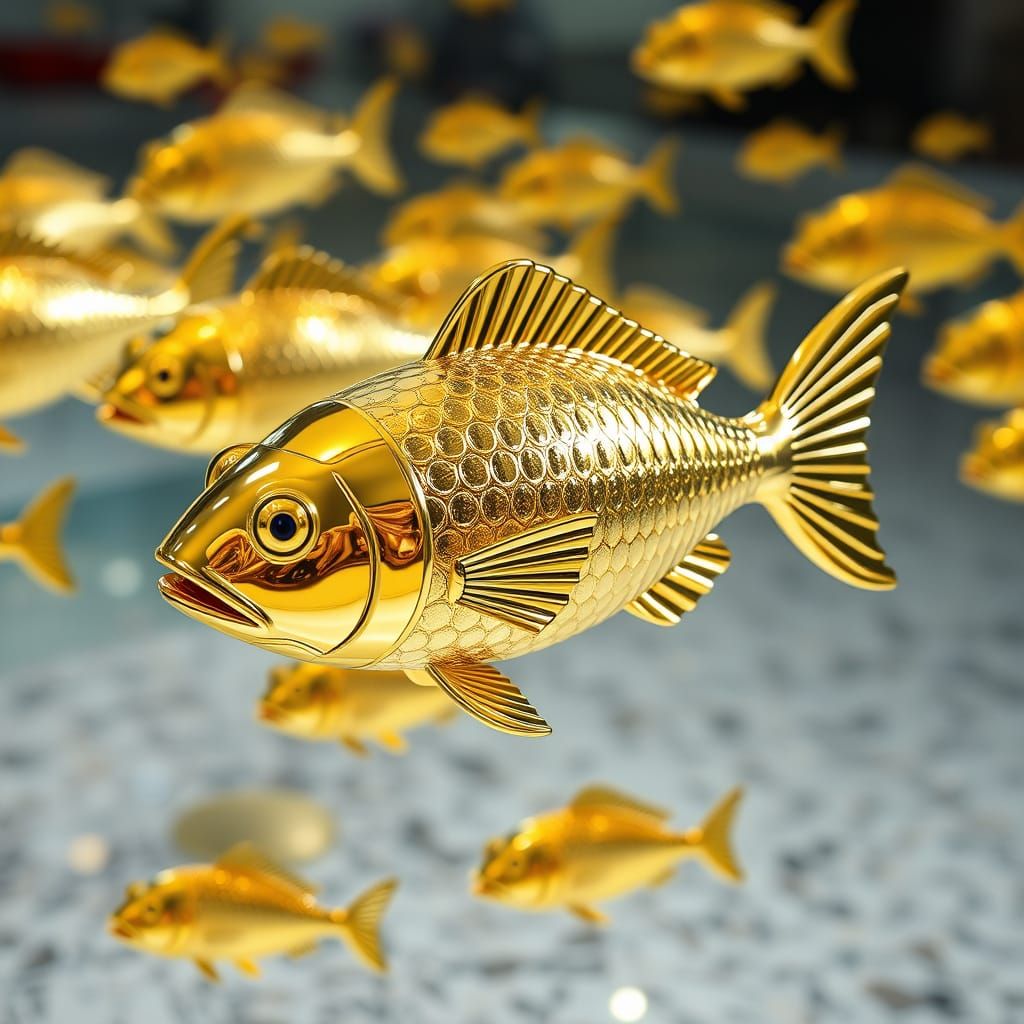 Golden School: A Shimmering Fish Collective
