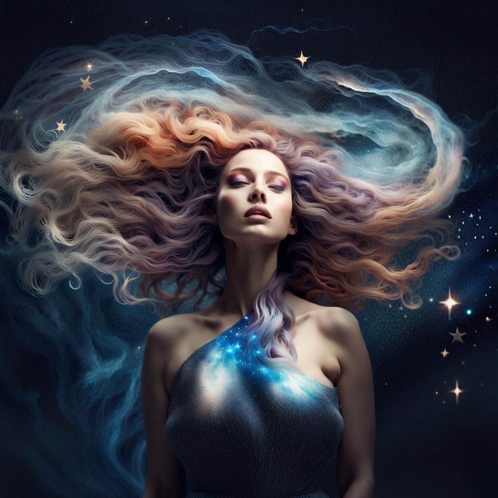 Surreal Double Exposure Portrait of a Woman