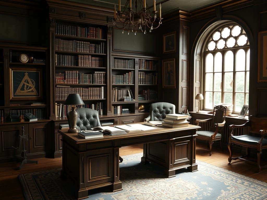 Edwardian Study with Astrolabe, Cinematic Film Still