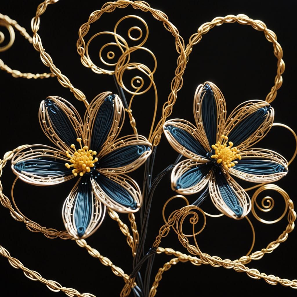 Twisted Wire Art Stop Motion Animation Close-Up