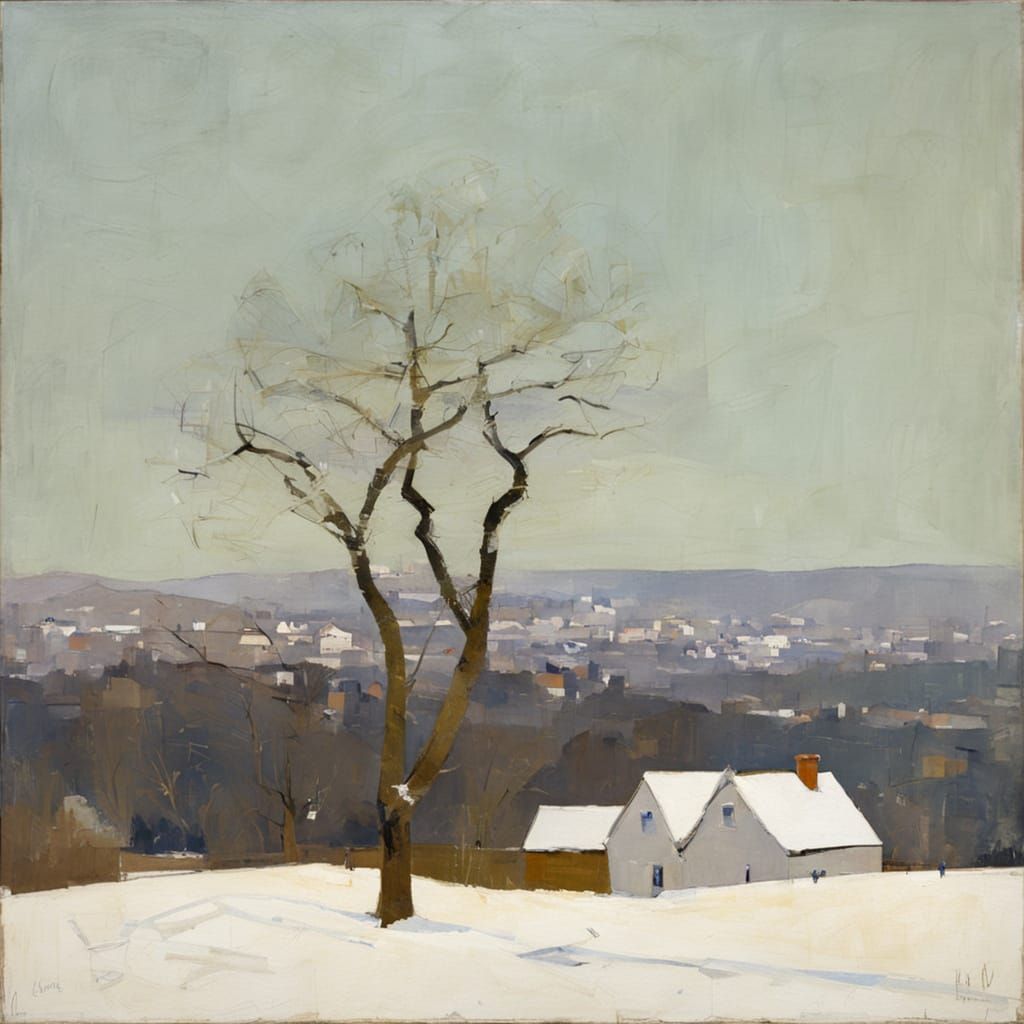 Still Life in Monochromatic Winter Landscape