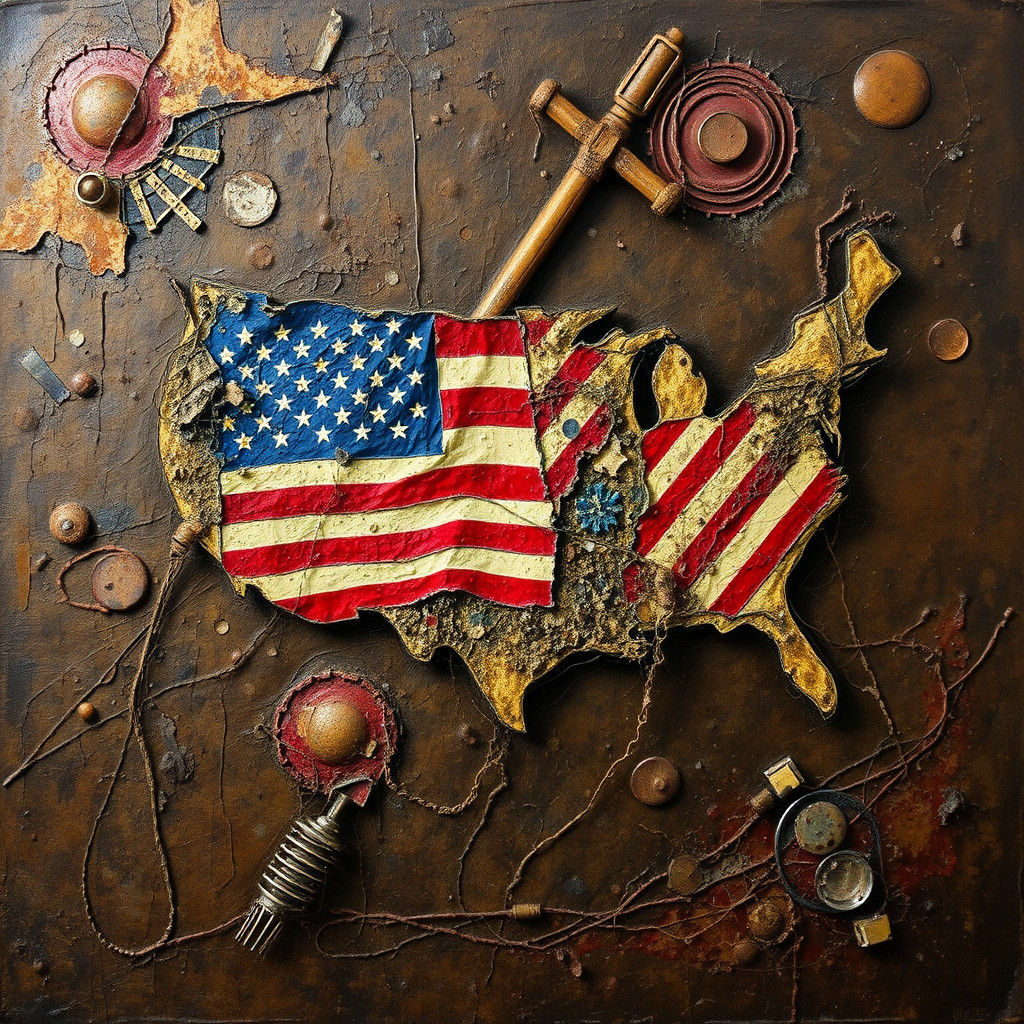 Interdimensional American Values in Surreal Oil Painting