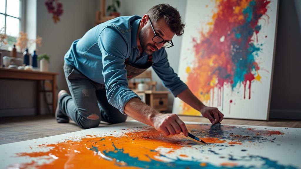 Artist's Passion: A Cinematic Film Still