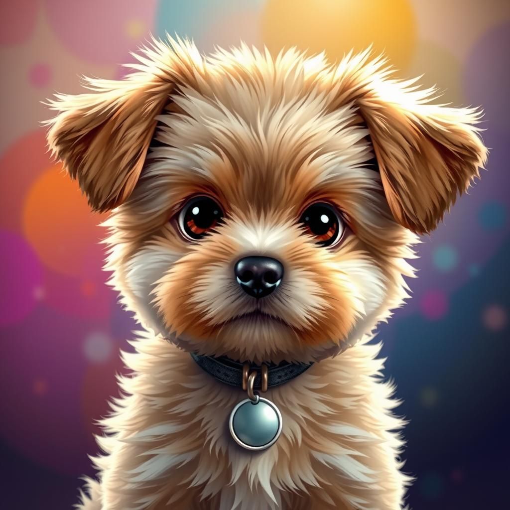 Adorable Fluffy Puppy with Big Brown Eyes