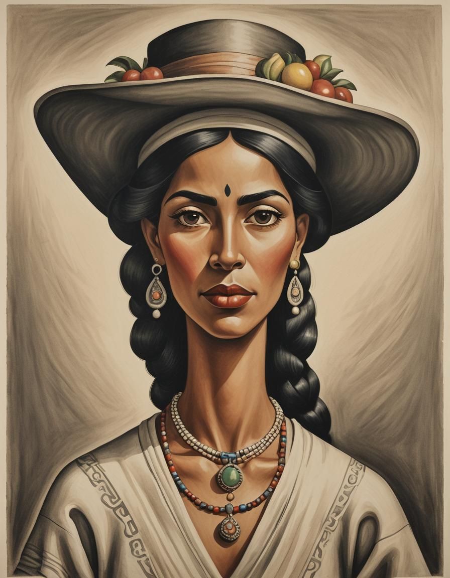 Woman's Portrait in Covarrubias Style