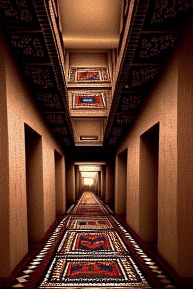 Epic Aztec Maya Hallway Digital Matte Painting