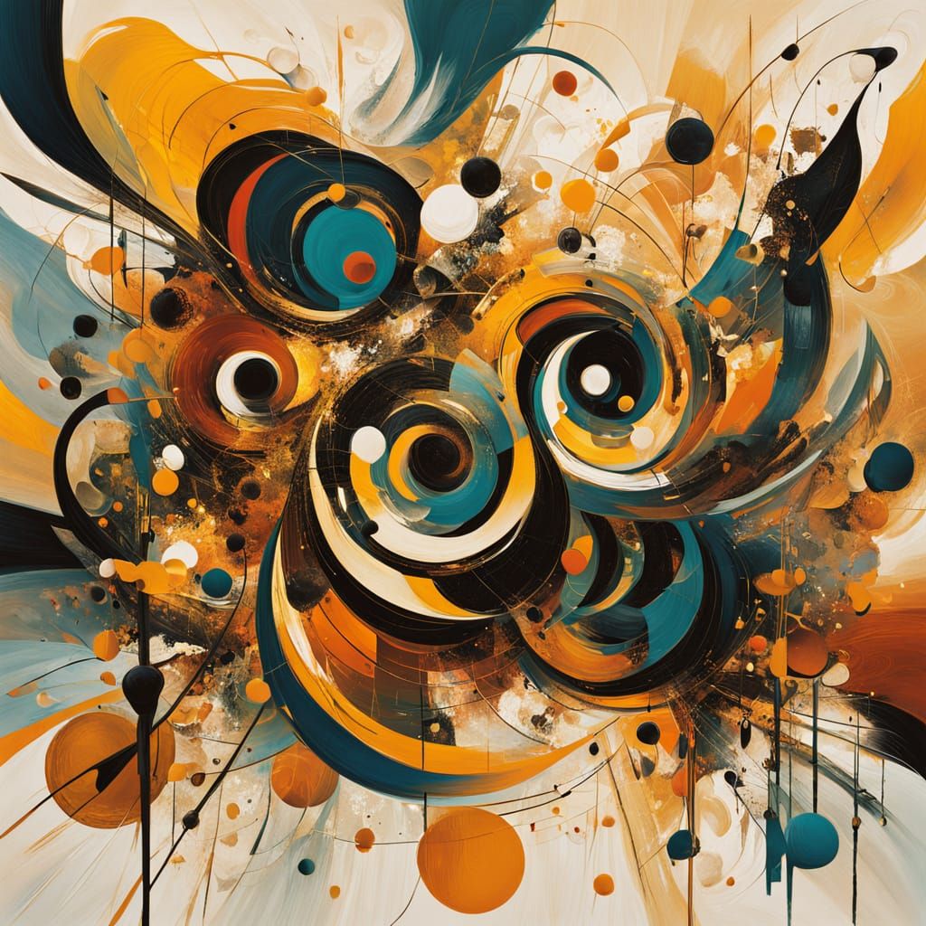 Vibrant Cubist Faces in Chaotic Swirl