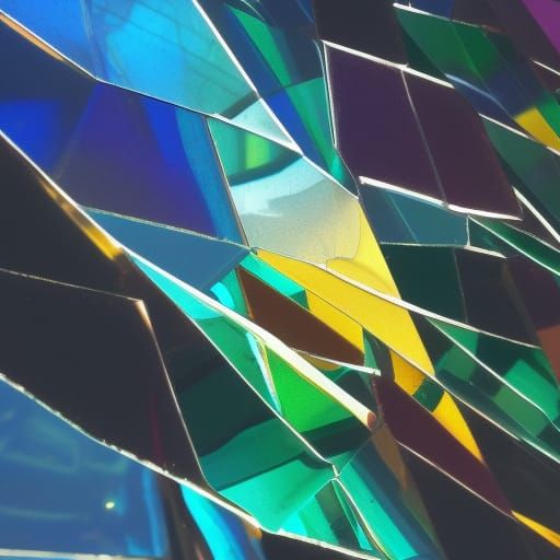 Abstract Multicolored Glass Shards