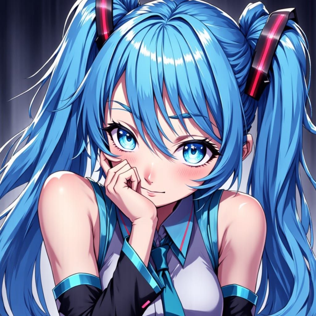 Hatsune Miku in Dark Anime Dystopian Style