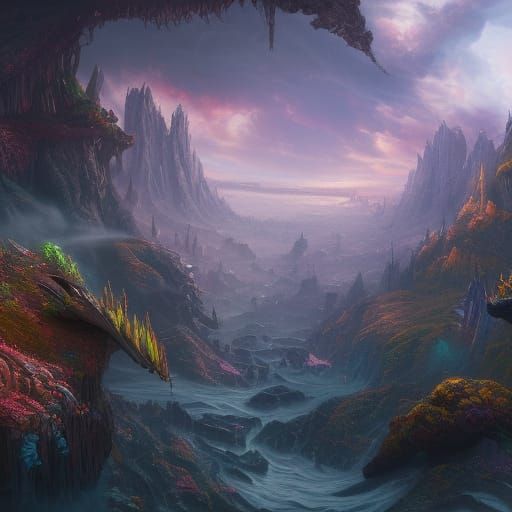 Fantastical World Revealed in Detailed Matte Painting