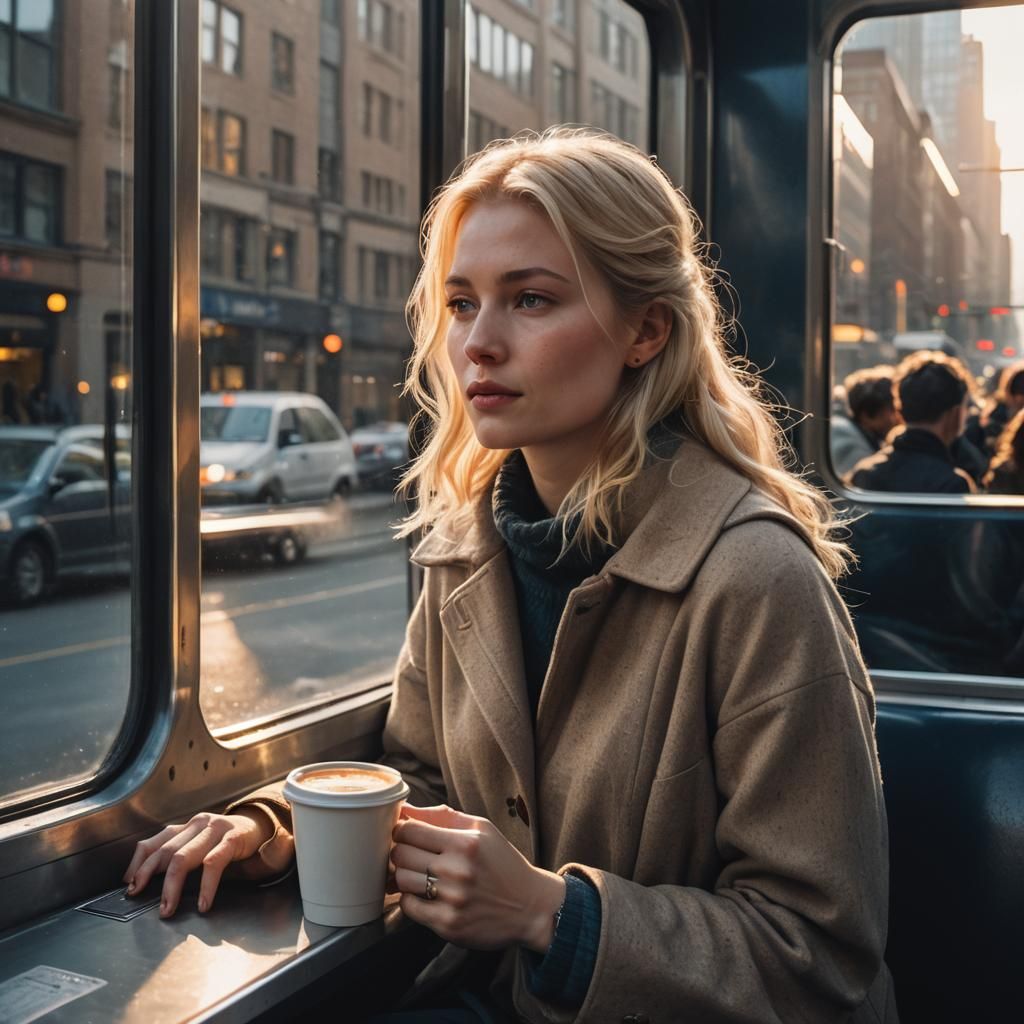 Contemplative Commute: Dawn Light on a Train Journey