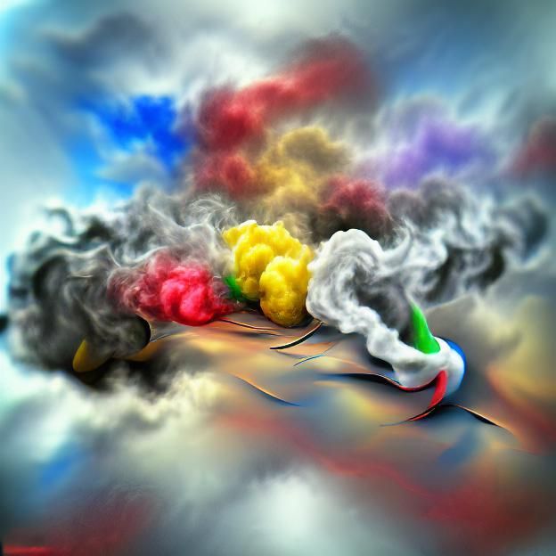 Colorful 8K 3D Smoke Clouds in Hyperrealism