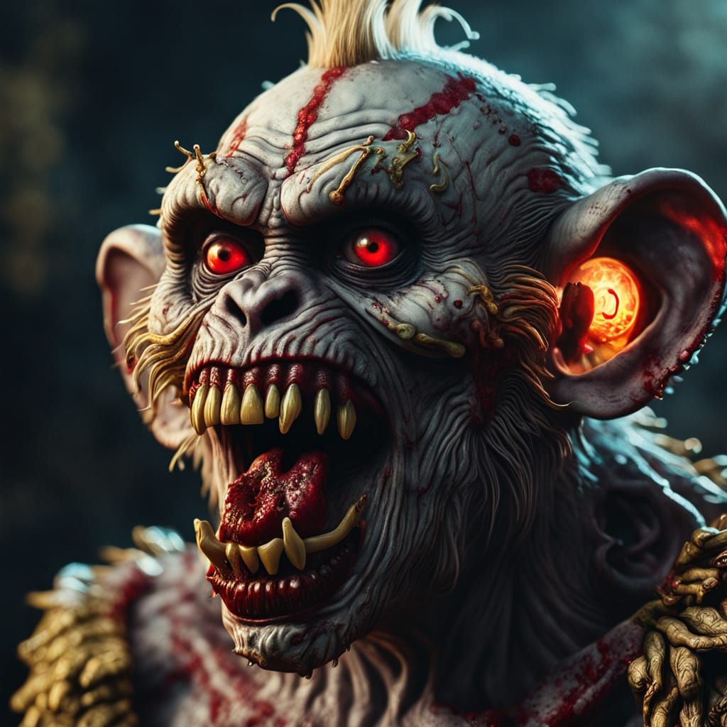 Zombie Monkey Clown Feast in Greg Rutkowski Style