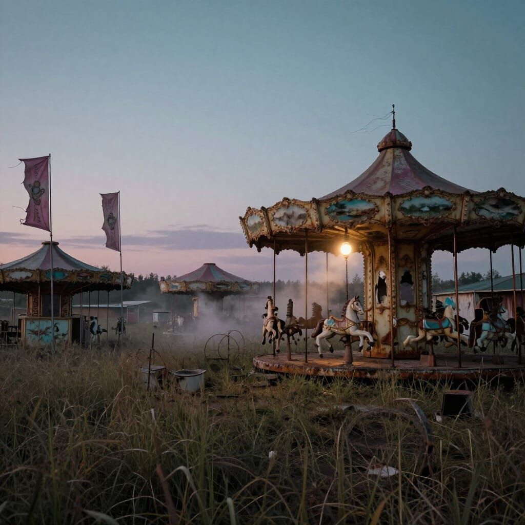 Abandoned Carnival at Twilight: Cinematic Scene