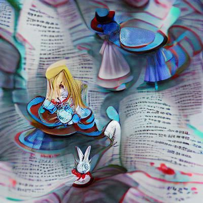 Whimsical Alice in Wonderland Scene
