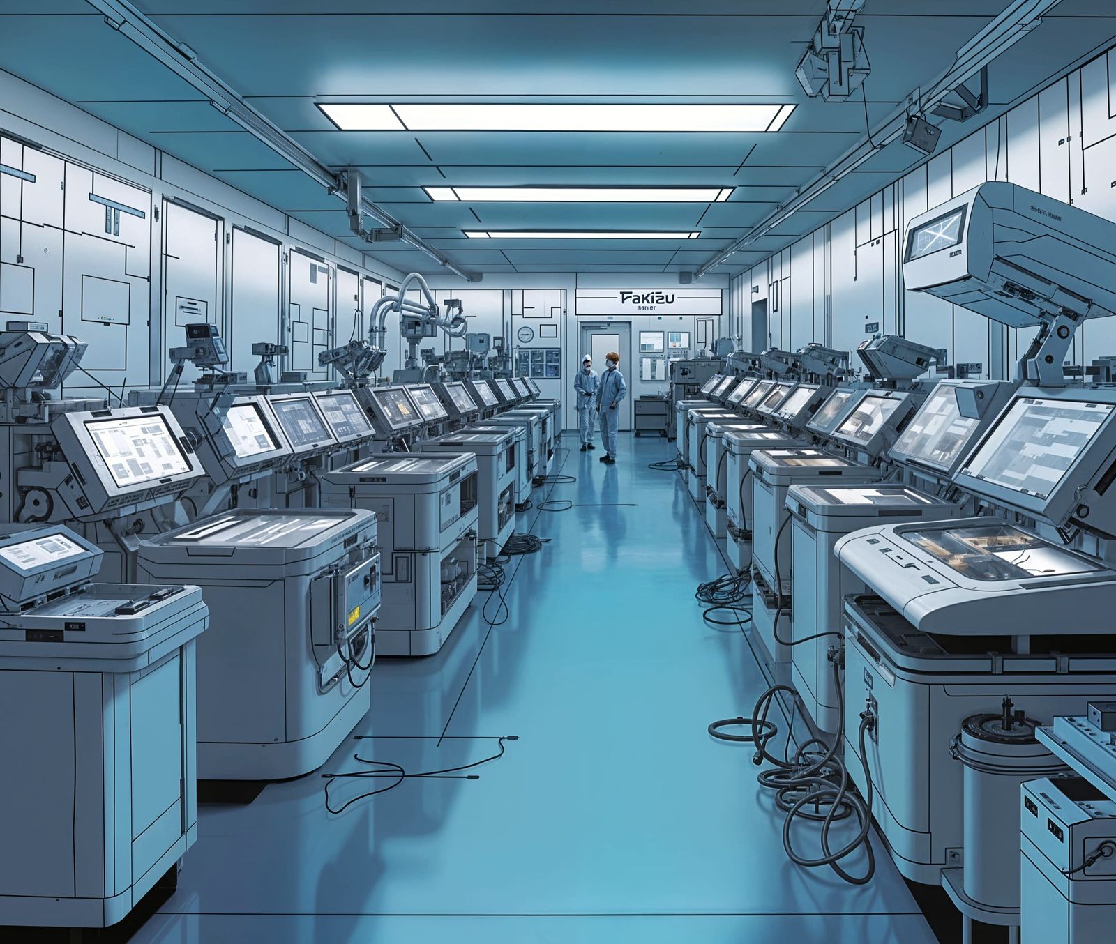 Futuristic Research Lab in Clean-Room Manufacturing Facility