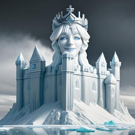 Icy Queen Antarctica Sculpture: 3D Render