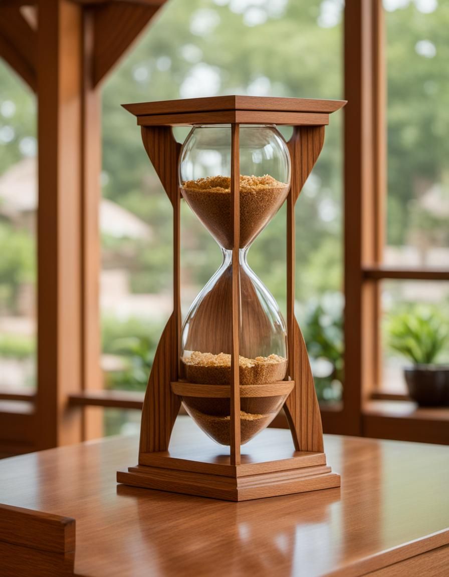 Art Deco Hourglass in Frank Lloyd Wright Style