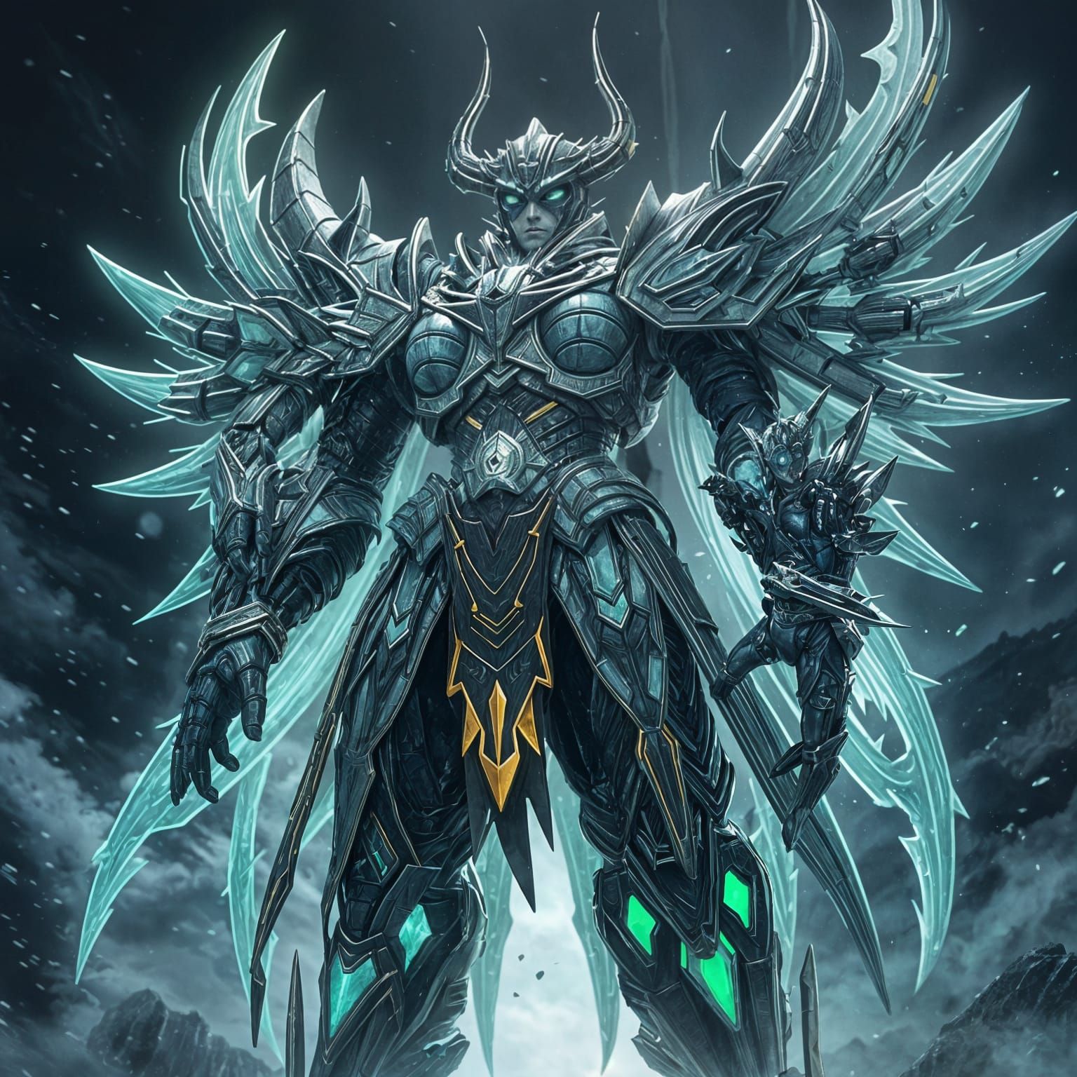 Epic Space God Warrior in Dark Cinematic Style