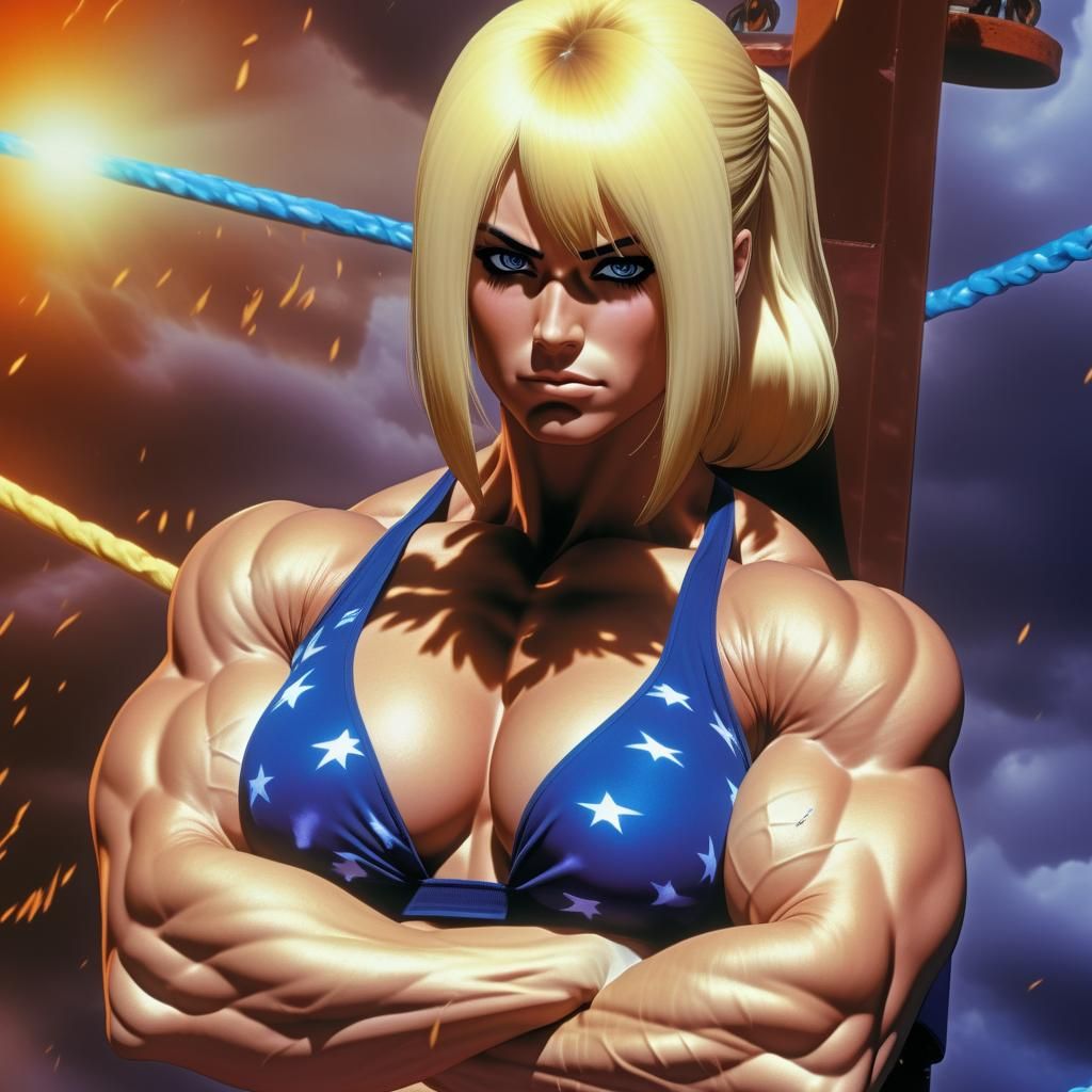 Anime-Style Bodybuilder in Space Bikini, Shinkiro Key Visual