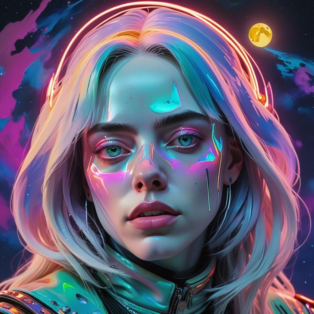 Sci-Fi Space Cowboy Portrait in Surreal Style