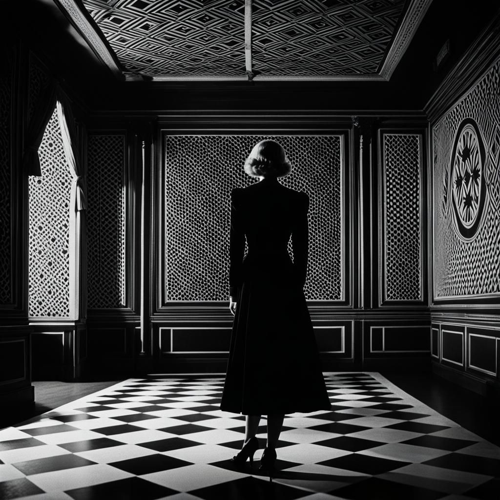 Dramatic German Expressionist Film Still of Woman