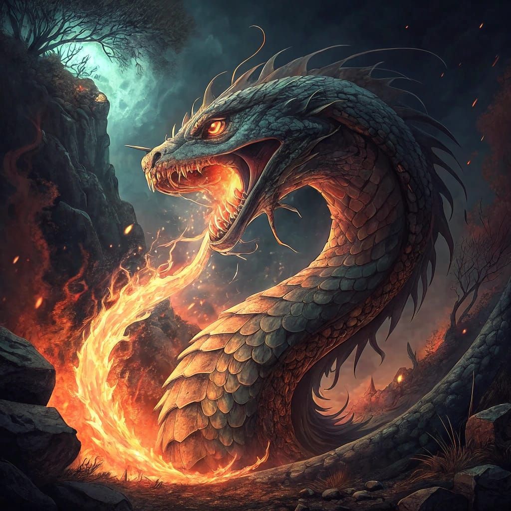 Fiery Serpent Unleashes Infernal Blaze