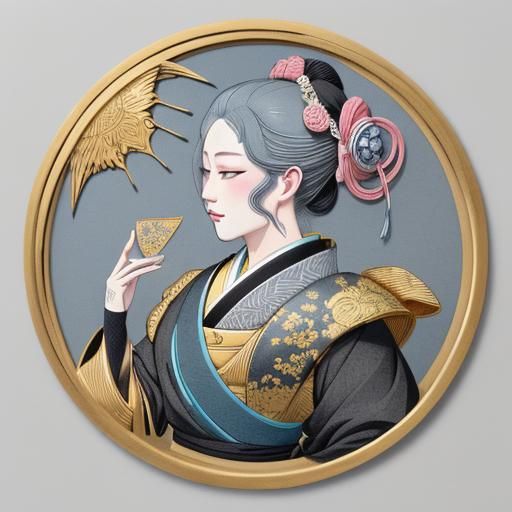 Opera Singer in Ukiyo-e Woodblock Carving