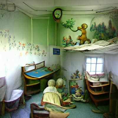 Vintage Children's Room: A Nostalgic AI Image