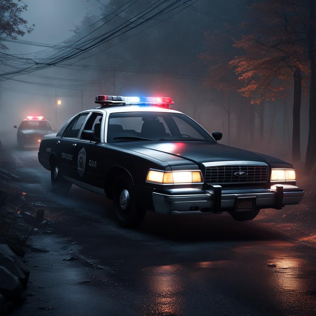 SWAT Police in Foggy Silent Hill: Detailed Matte Painting