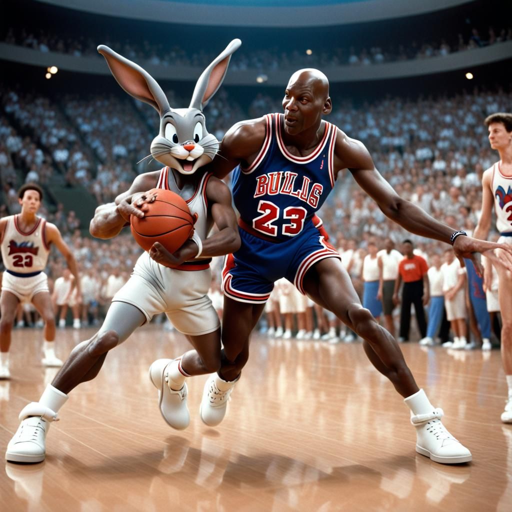 Michael Jordan and Bugs Bunny in Space Jam