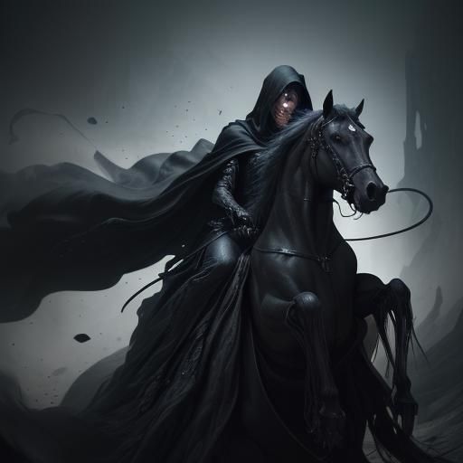 Spectral Rider on Horse in Detailed Matte Painting