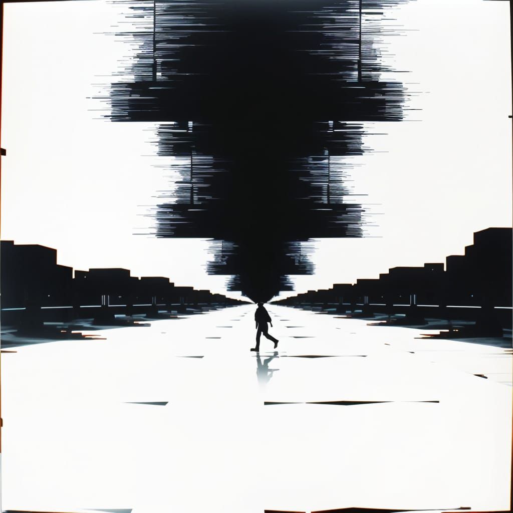 Surreal Disintegration: Minimalist Glitch Art