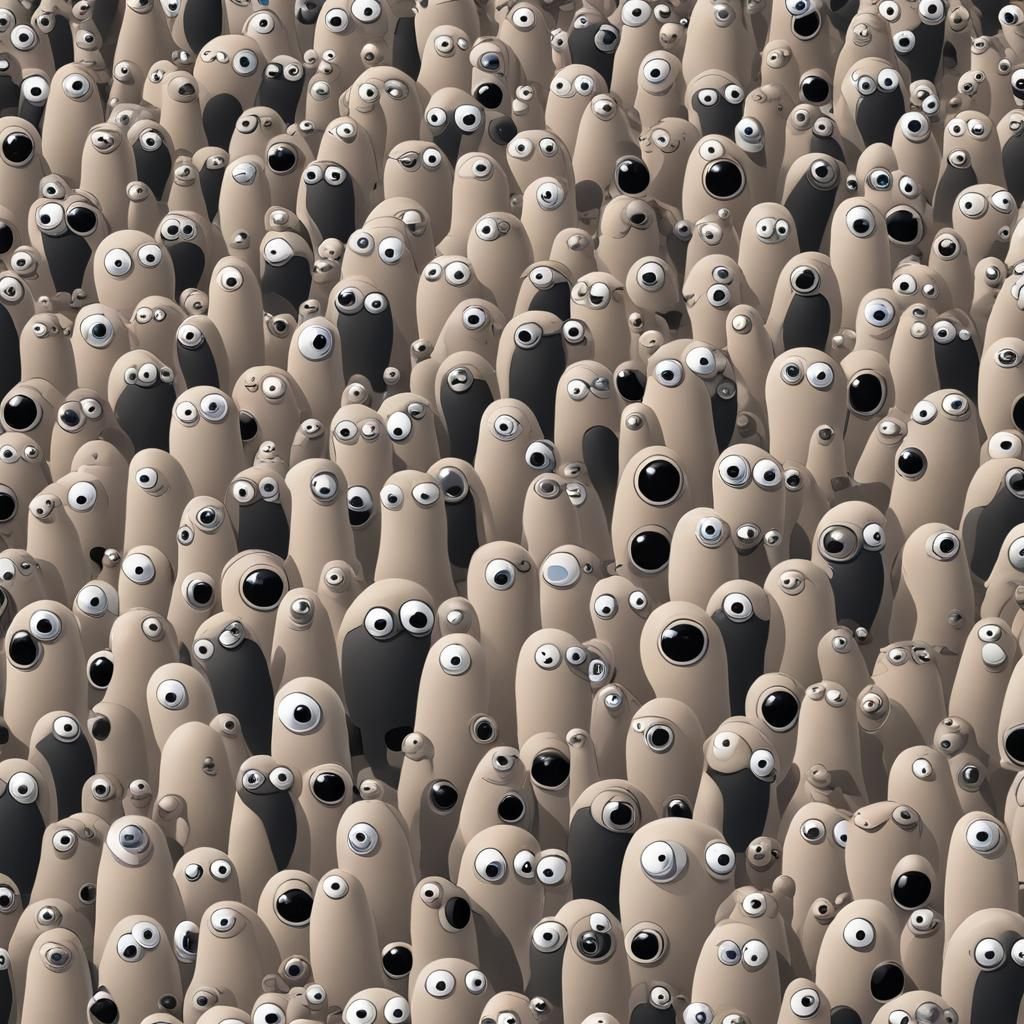 Cartoon Googly Eyes Walking on Legs