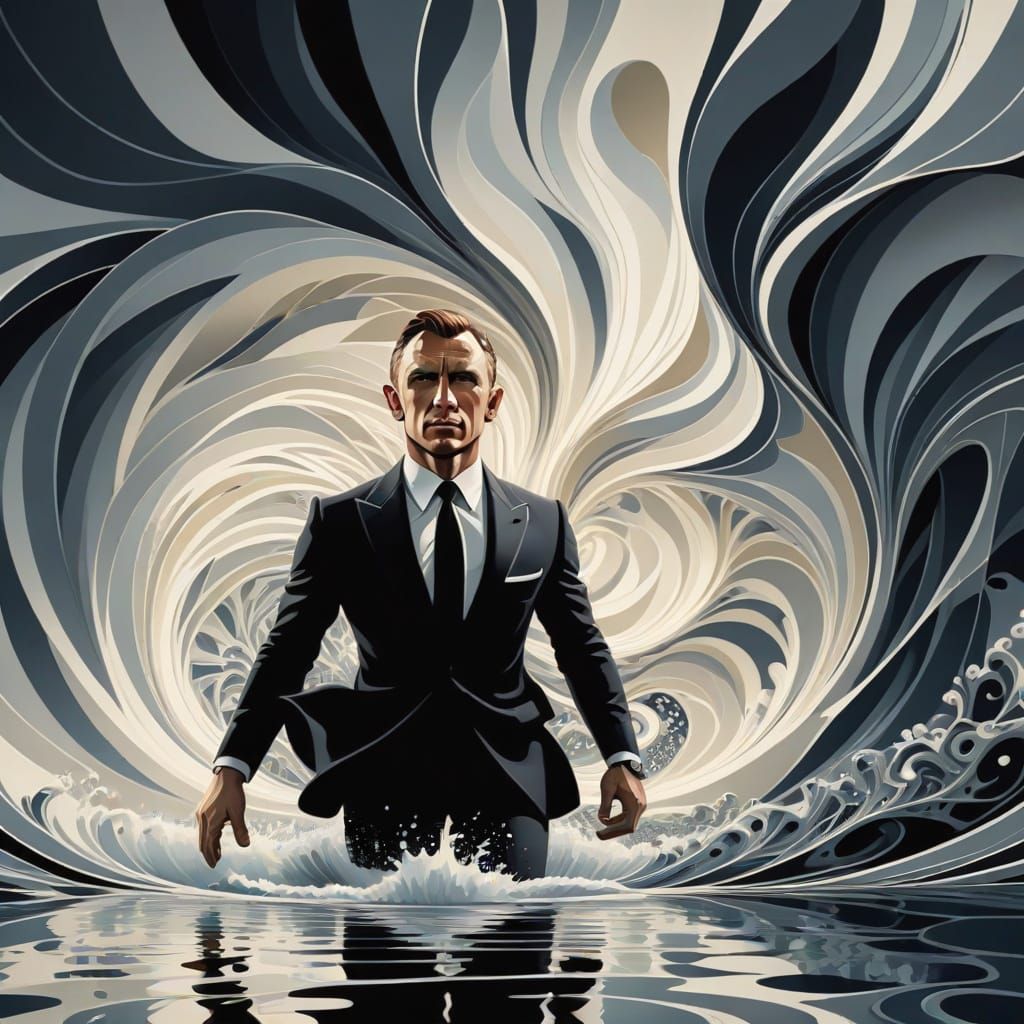 Abstract Fractal James Bond Vector Art