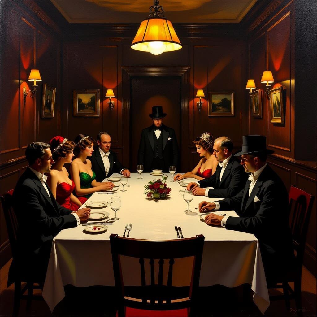 Expressionist Painting of 1912 English Dining Room Drama