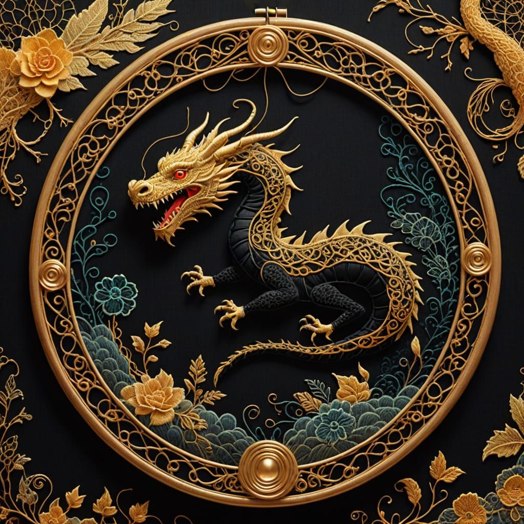 Dragon Embroidery: A Fantasy Transformation in Folk Art
