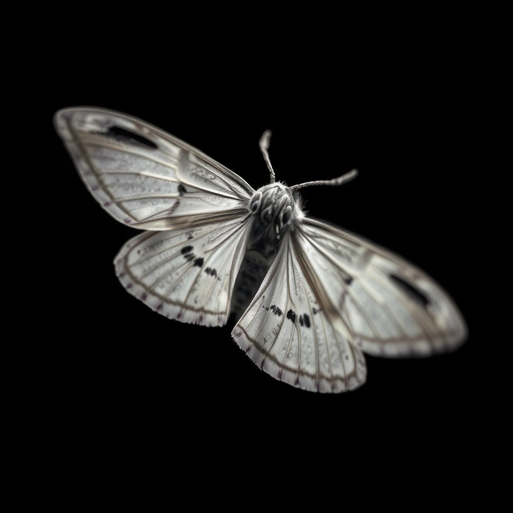 Moth in Flight: Ethereal Black and White Photography