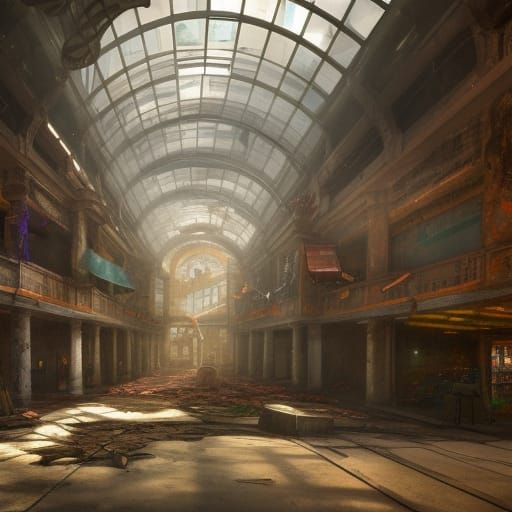 Ruined Mall: Detailed Matte Painting in Unreal Engine