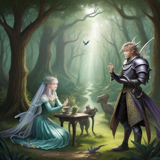 Enchanted Forest: Fairy, Dragon, and Knight