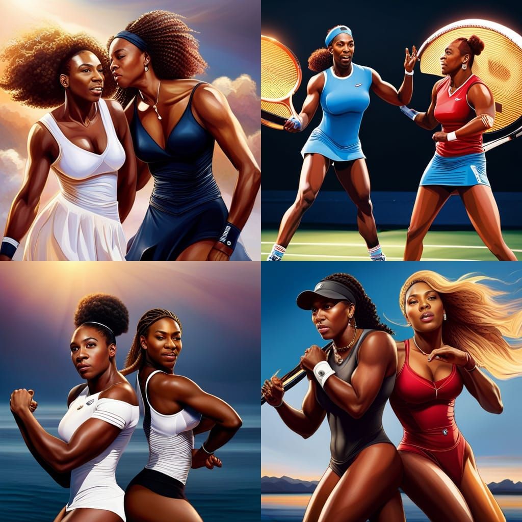 Serena and Venus Williams Tennis Splash Art