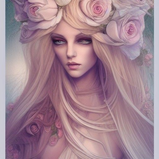 Beautiful Androgynous God Portrait in Pastel Colors