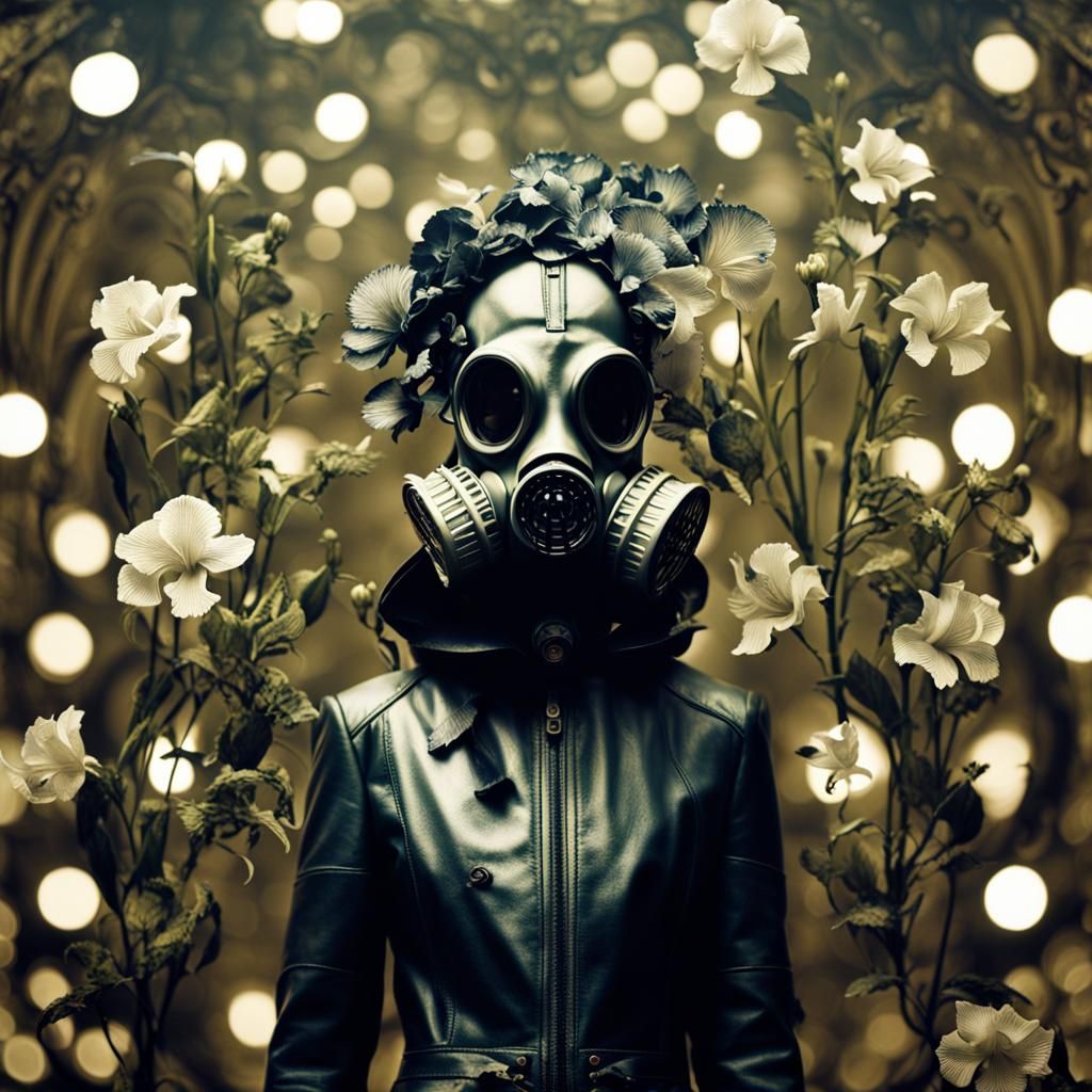 Botanical Gas Mask in Rococo Dieselpunk Style