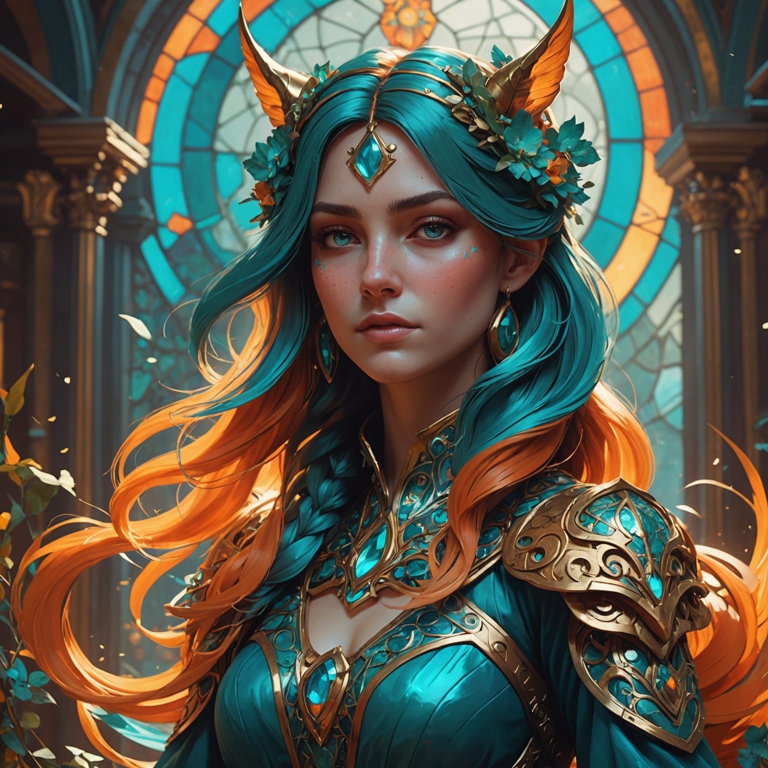 Majestic Unicorn in Art Nouveau Style